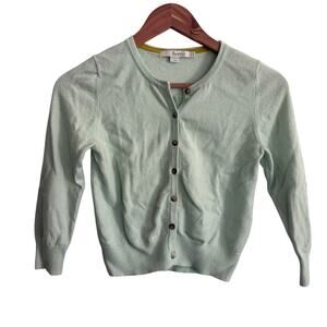 Boden Cashmere Crop Cardigan 4 US 8 UK Mint Green Button Academia Prep Capsule